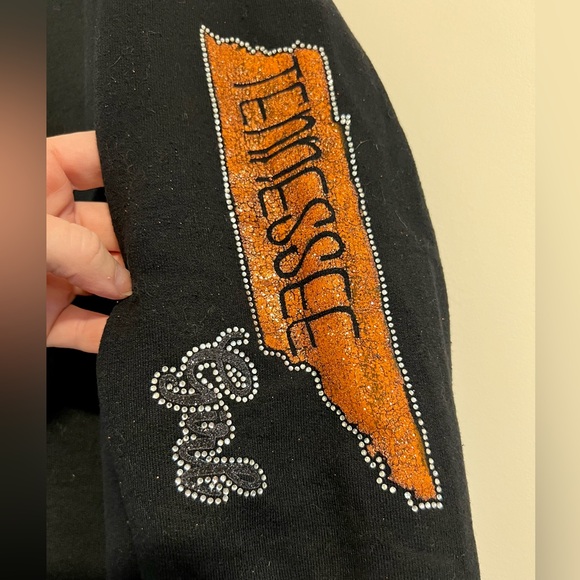 Custom Rhinestone Tennessee Black Hoodie Sweater - Picture 4 of 5